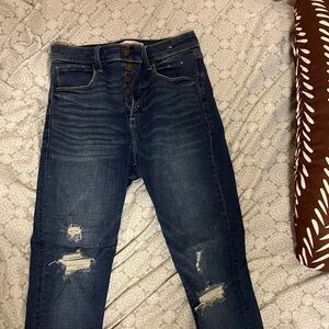 Abercrombie & Fitch Dark Blue Distressed Skinny Jeans